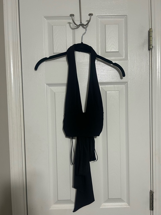 Express Tops - Express Black Backless Halter Wrap Dress